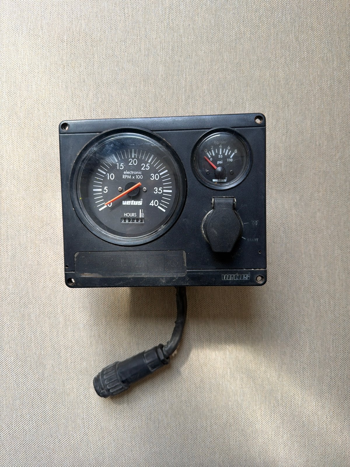 Vetus Motorpaneel dashboard met Toerenteller en Urenteller, Ophalen of Verzenden, Gebruikt, Motor en Techniek