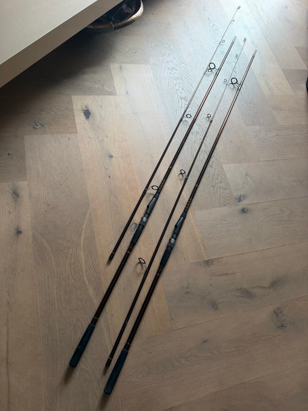 2x Carp Master 13ft 2¾ lb Old School karperhengels, Ophalen, Zo goed als nieuw, Werphengel