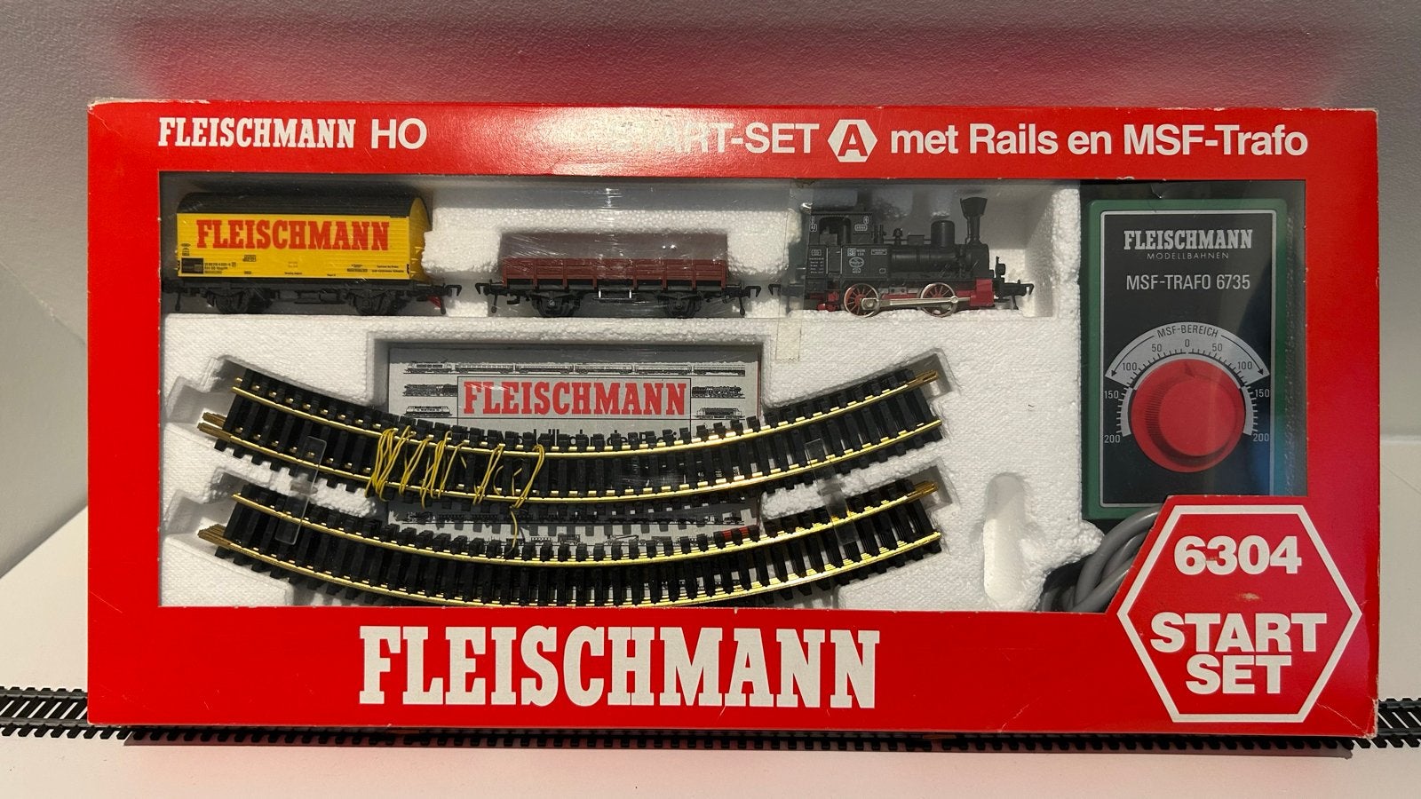 Fleischmann HO Startset A met Rails en MSF-Trafo 6304, Treinset, Gelijkstroom, Fleischmann, Ophalen of Verzenden