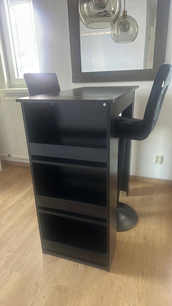 Bartafel met 2 barkrukken,, 2 krukken, Ophalen of Verzenden, 60 tot 90 cm