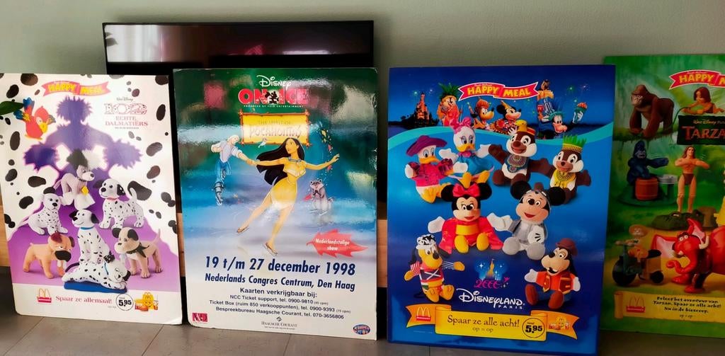 6 oude Disney McDonald's reclameborden jaren 90 hard foam, Verzamelen, Ophalen, Mickey Mouse, Gebruikt