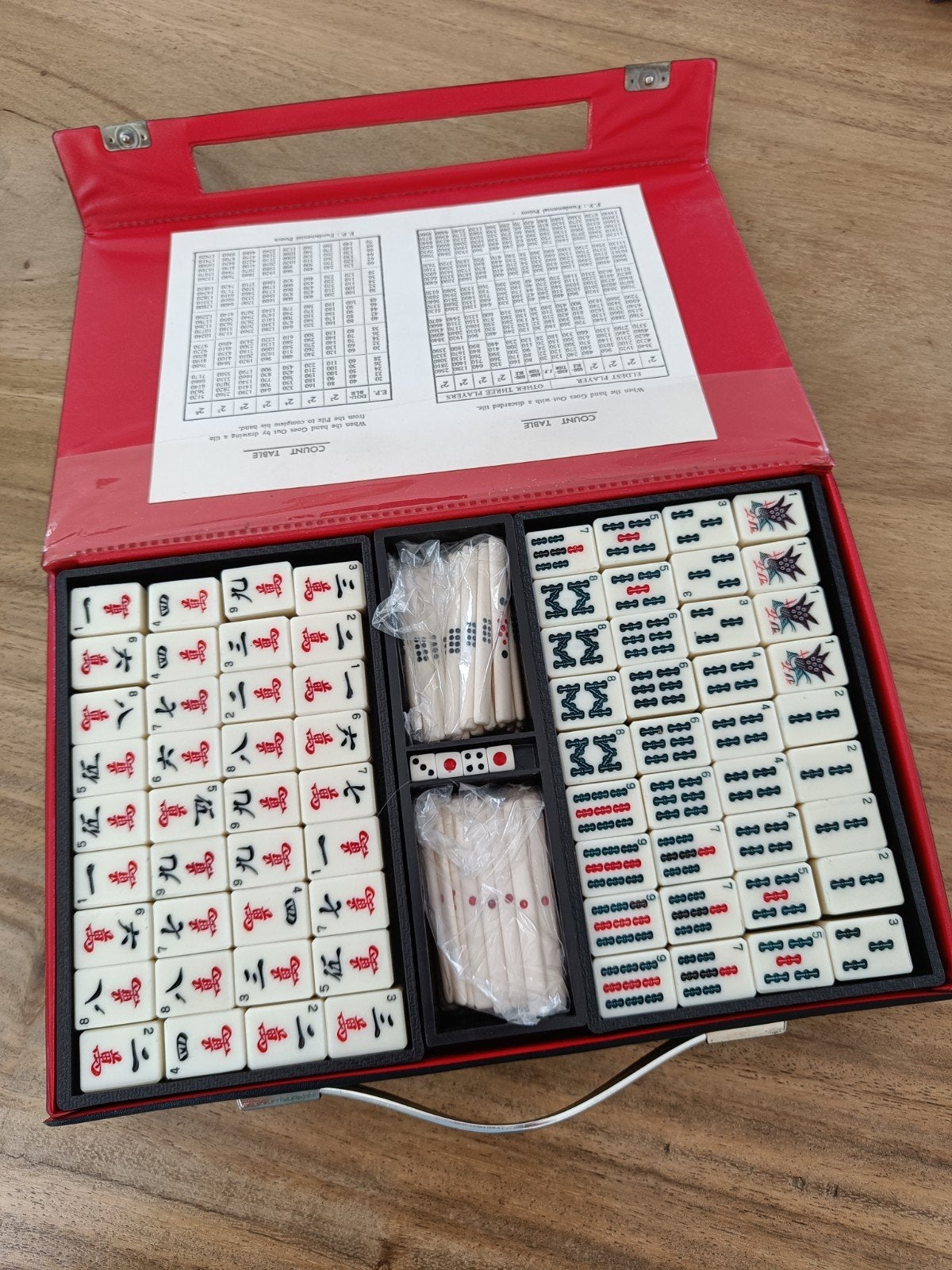 Mahjong spel in koffer - Compleet en in goede staat, Drie of vier spelers, Ophalen of Verzenden, Zo goed als nieuw