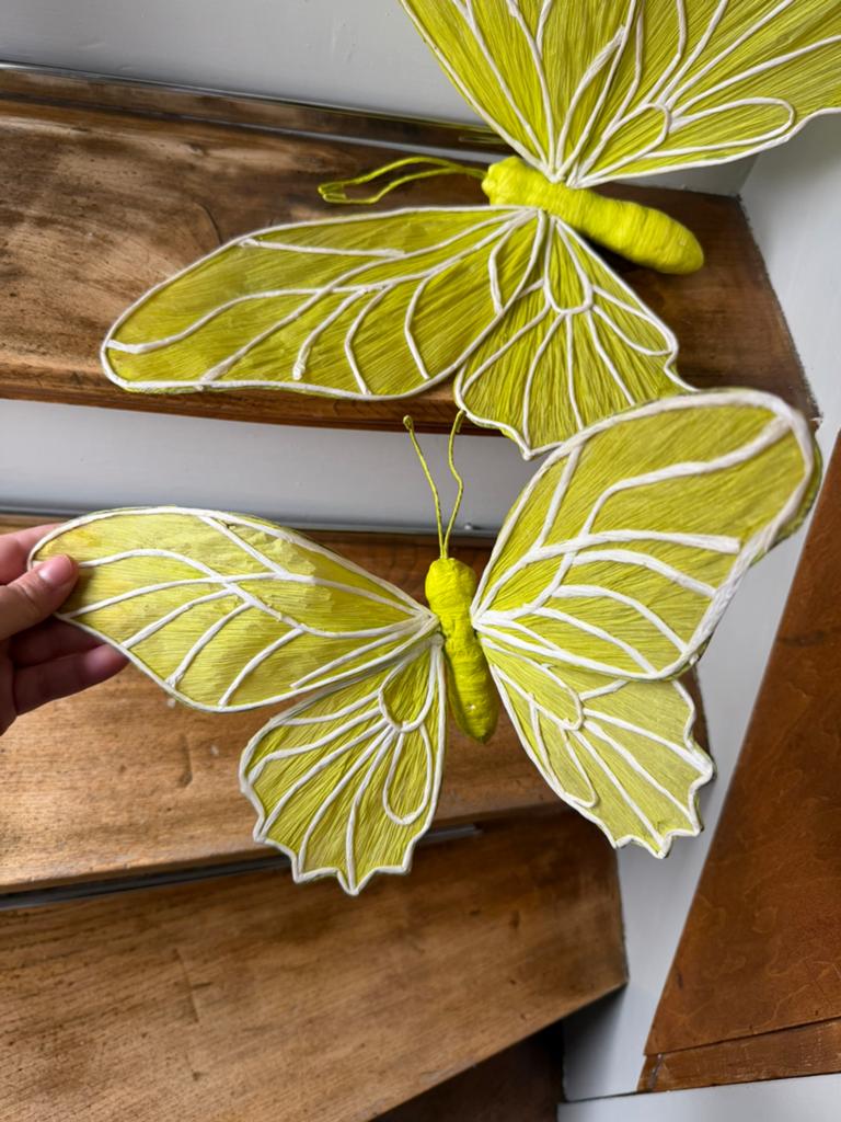 2x Decoratie Vlinder groen, Ophalen of Verzenden, Zo goed als nieuw, Groen, Decoratieobject