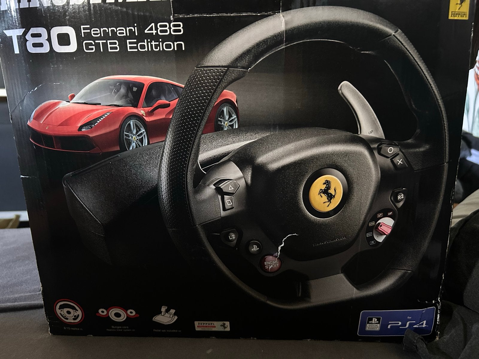 Thrustmaster T80 Ferrari 488 GTB Edition racestuur PS4, Ophalen of Verzenden, Gebruikt