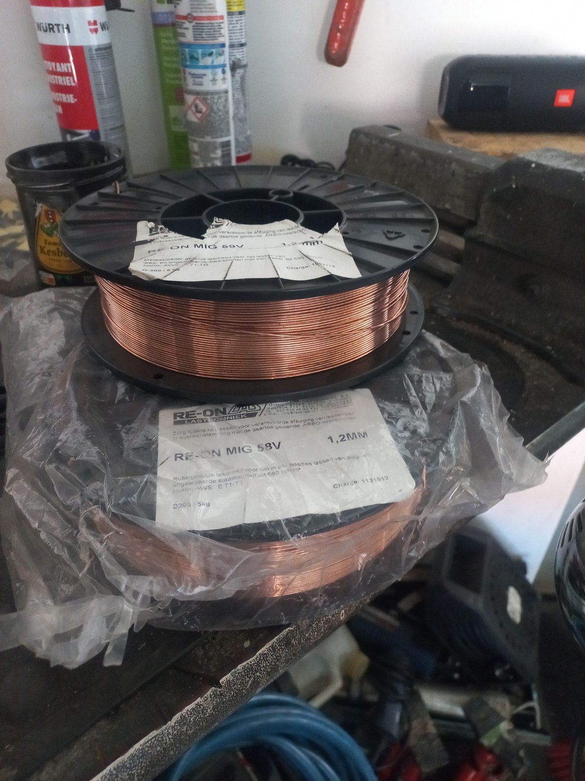 RE-ON MIG 58V/59V lasdraad 1.2mm - 5kg spoel, Doe-het-zelf en Verbouw, Gereedschap | Lasapparaten, Ophalen of Verzenden, Nieuw
