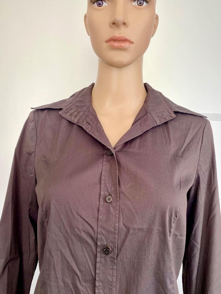 H155 Claudia Strater maat 36=S stretch blouse top bruin, Kleding | Dames, Blouses en Tunieken, Bruin, Ophalen of Verzenden, Zo goed als nieuw