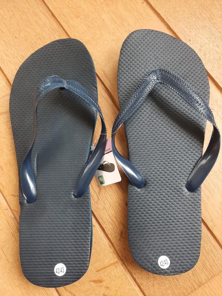 Teenslippers donker blauw - maat 42/43 - flip flops slippers, Ophalen of Verzenden, Nieuw, Blauw