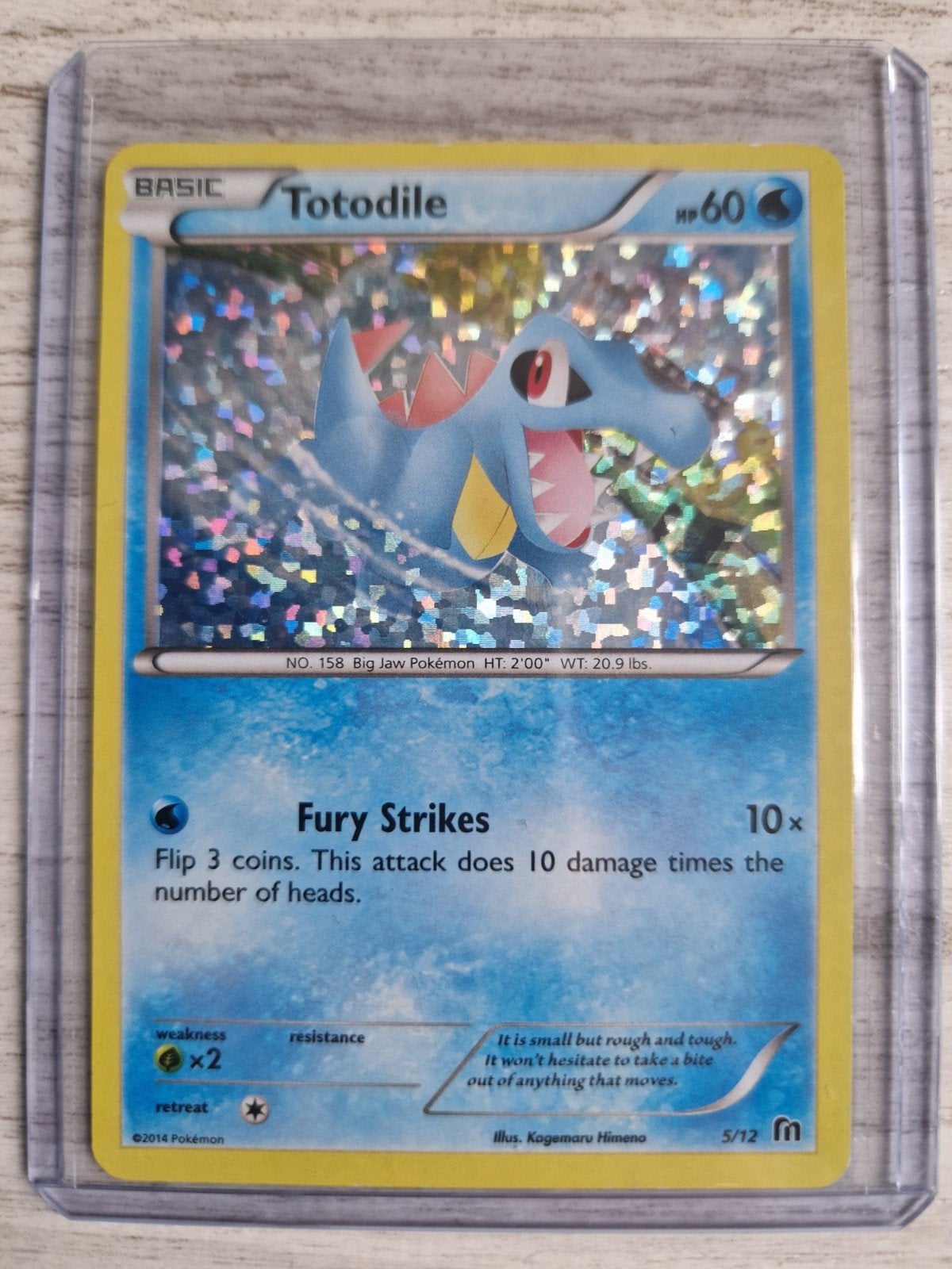 Totodile Pokémonkaart 5/12 McDonalds promos 2016, Ophalen of Verzenden, Zo goed als nieuw, Losse kaart, Foil