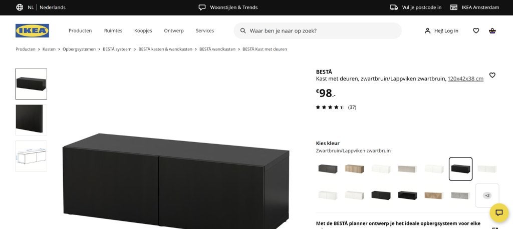 IKEA BESTÅ Kast met deuren, Ophalen, Gebruikt, Minder dan 150 cm, Minder dan 100 cm