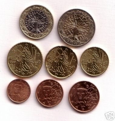 Diverse setjes Frankrijk 1 cent t/m 2 euro in UNC-kwaliteit, Verzenden, Frankrijk, Overige waardes, Setje