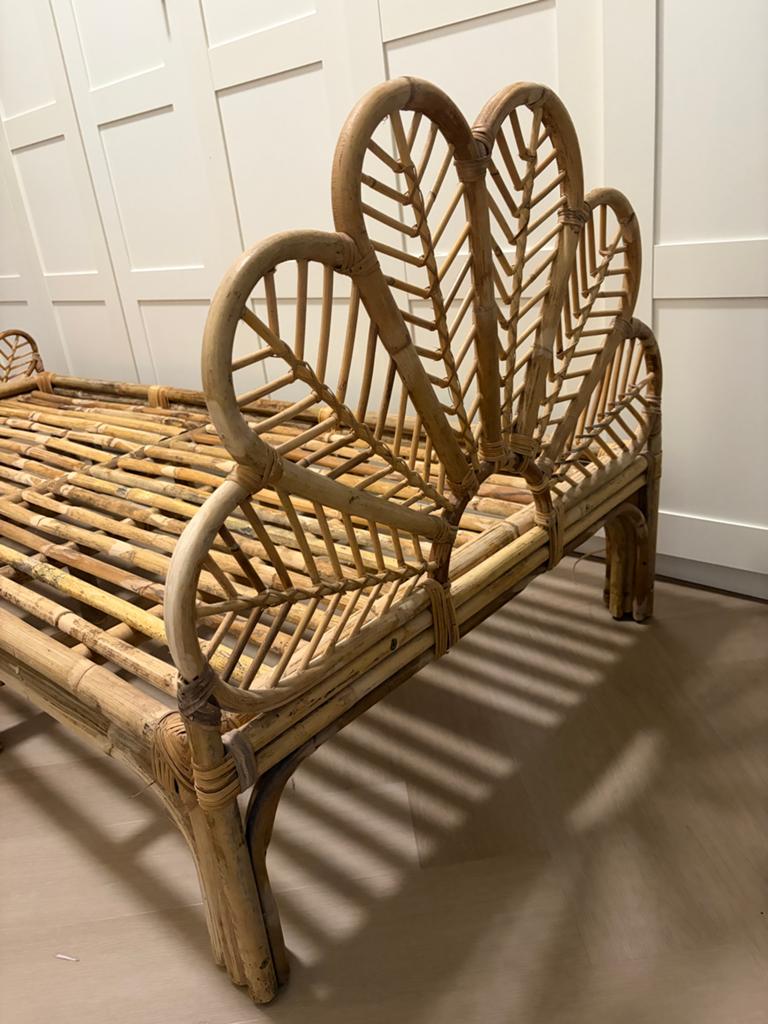 Boho Rotan Kinderbed 80x200 Pauw/Peacock stijl, Ophalen, 90 cm, Eenpersoons, Hout