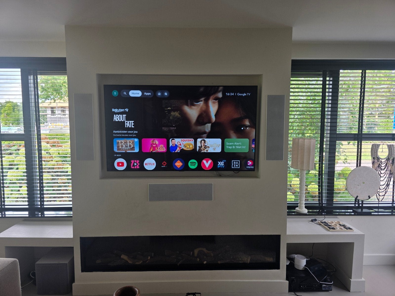 bower en Wilkins unieke in wall set inclusief Denon, Inclusief kabels, Ophalen, Gebruikt, Bowers & Wilkins (B&W)