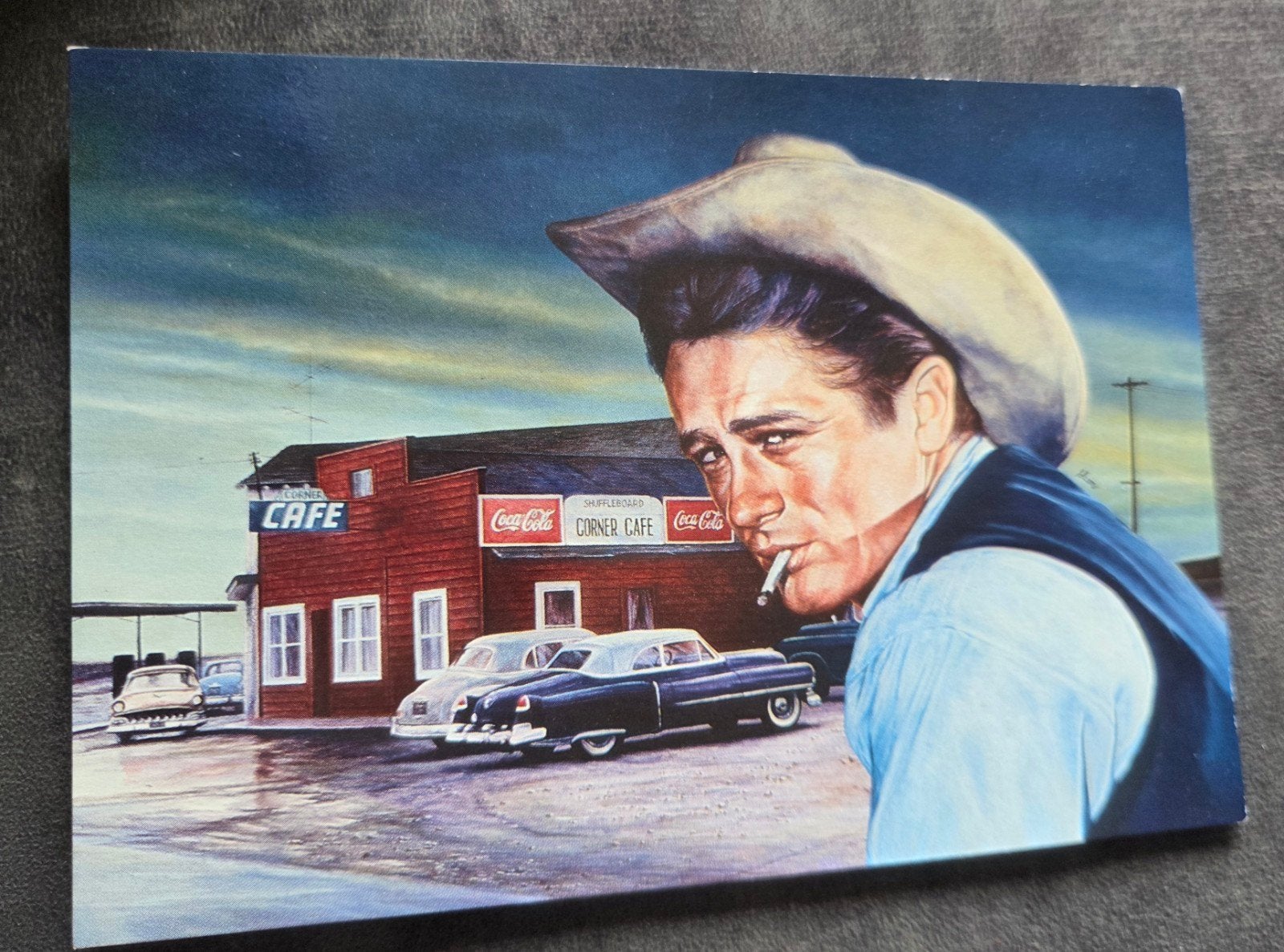 James Dean - Cowboy Cafe, Verzenden, 1960 tot 1980, Ongelopen, Sterren en Beroemdheden
