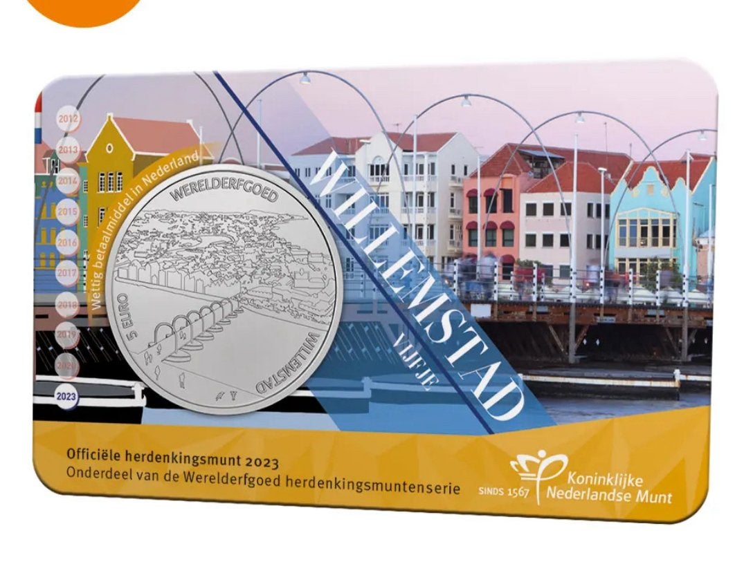 Willemstad vijfje UNC Coincard, Postzegels en Munten, Munten | Nederland, Ophalen of Verzenden, Koningin Beatrix, Euro's