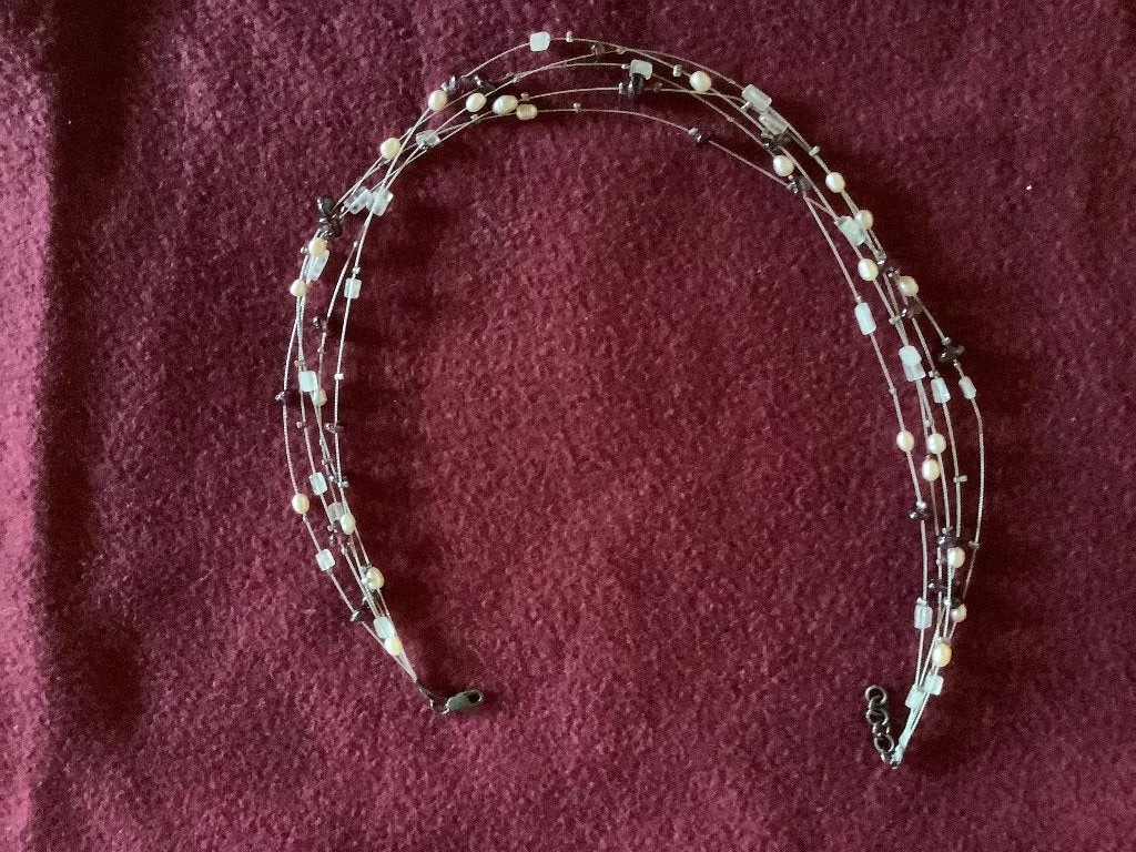 Ketting, Sieraden, Tassen en Uiterlijk, Verzenden, Zo goed als nieuw, Beige, Steen of Mineraal