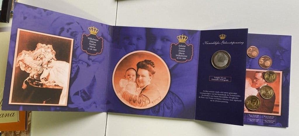 Koninklijke Geboorteset 2003 (Prinses Amalia) BU + zilveren, Setje, Koningin Beatrix, Zilver, Overige waardes