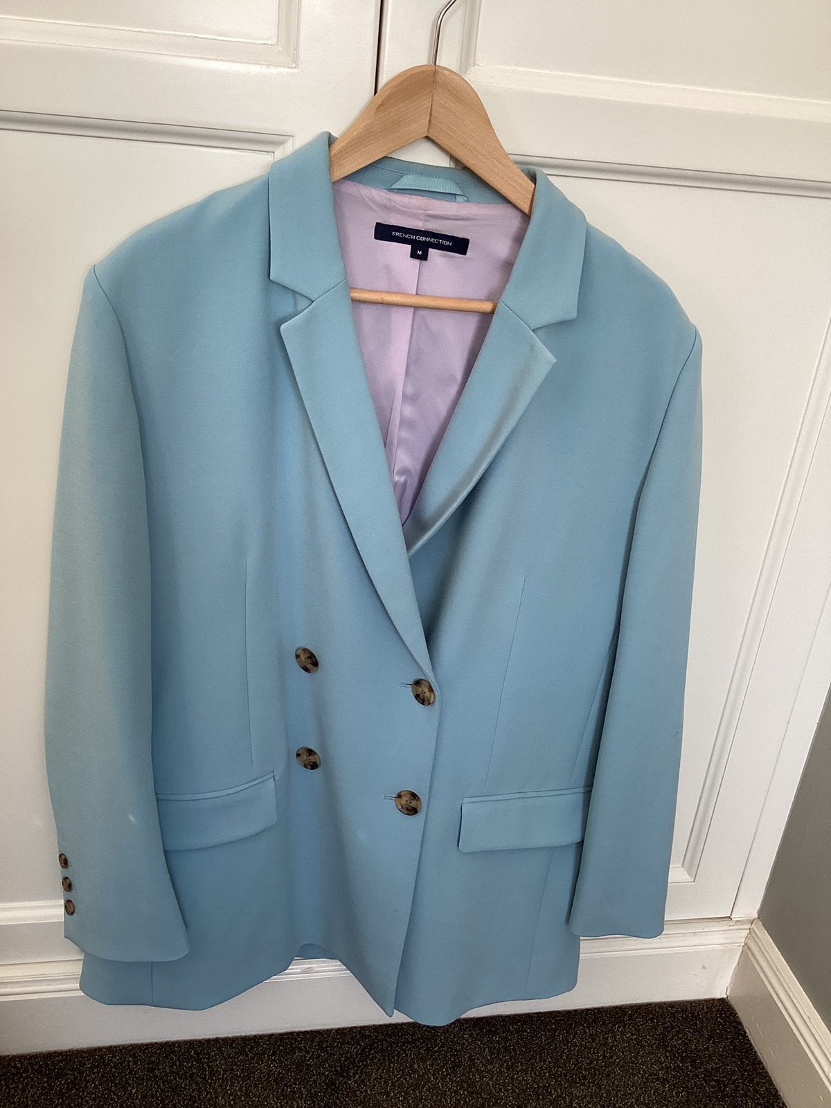 French Connection lichtblauw colbert maat M, Maat 38/40 (M), Blauw, Ophalen of Verzenden, Zo goed als nieuw