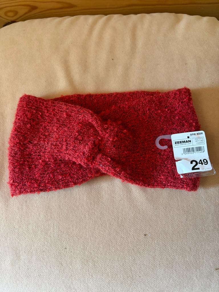 Hoofdband nieuw one size zeeman steenrood, Ophalen of Verzenden, Zo goed als nieuw, Maat 38/40 (M), Muts