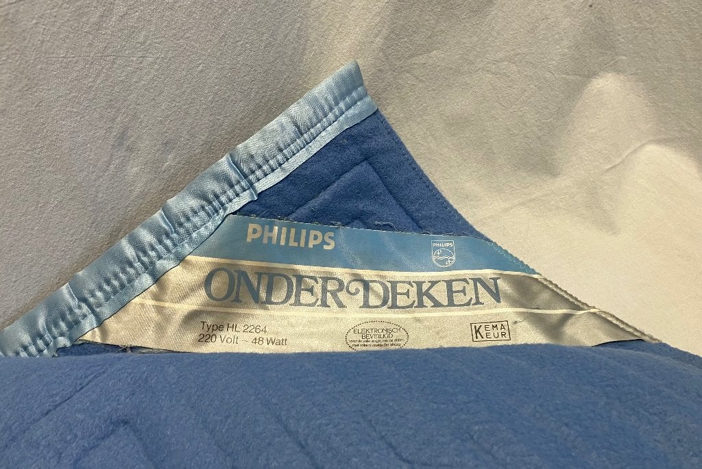 Philips elektrische onderdeken type HL 2264, Ophalen, Gebruikt, Eenpersoons, Blauw