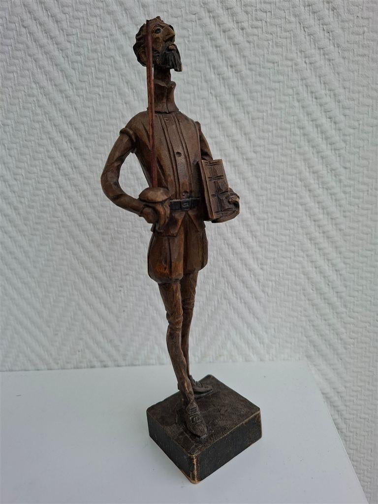 Don Quichot, houten beeldje, Ouro Spanje, Antiek en Kunst, Ophalen of Verzenden