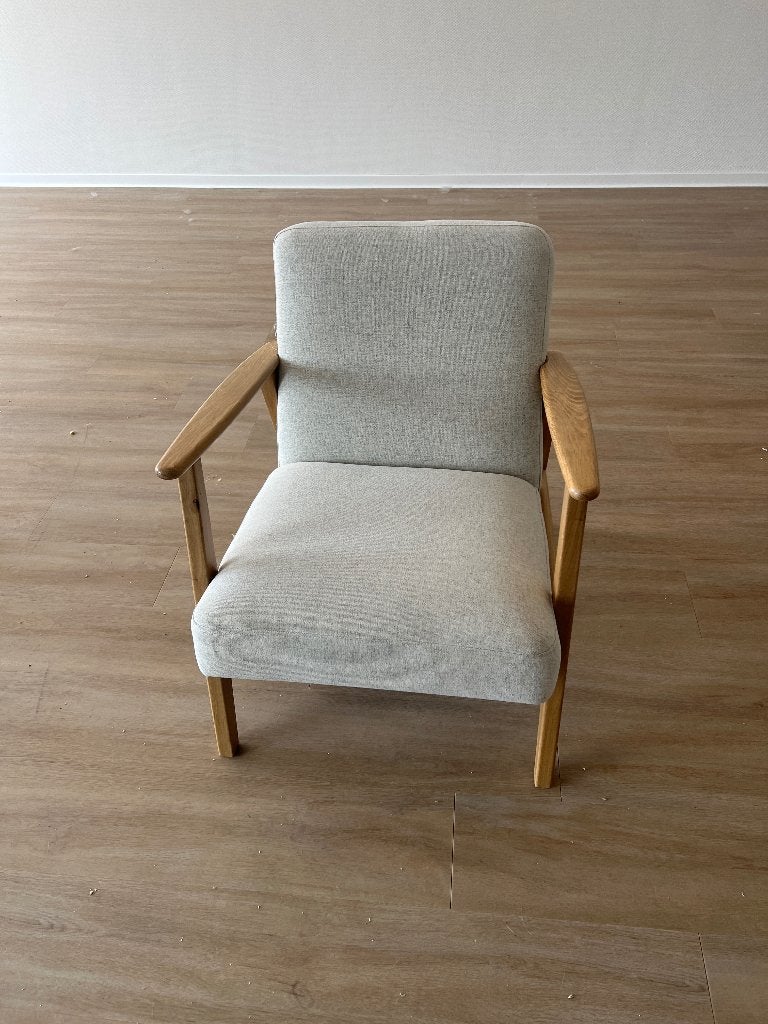IKEA Ekenäset fauteuil eiken/gunnared beige, Huis en Inrichting, Fauteuils, Ophalen, Nieuw, 75 tot 100 cm, 50 tot 75 cm