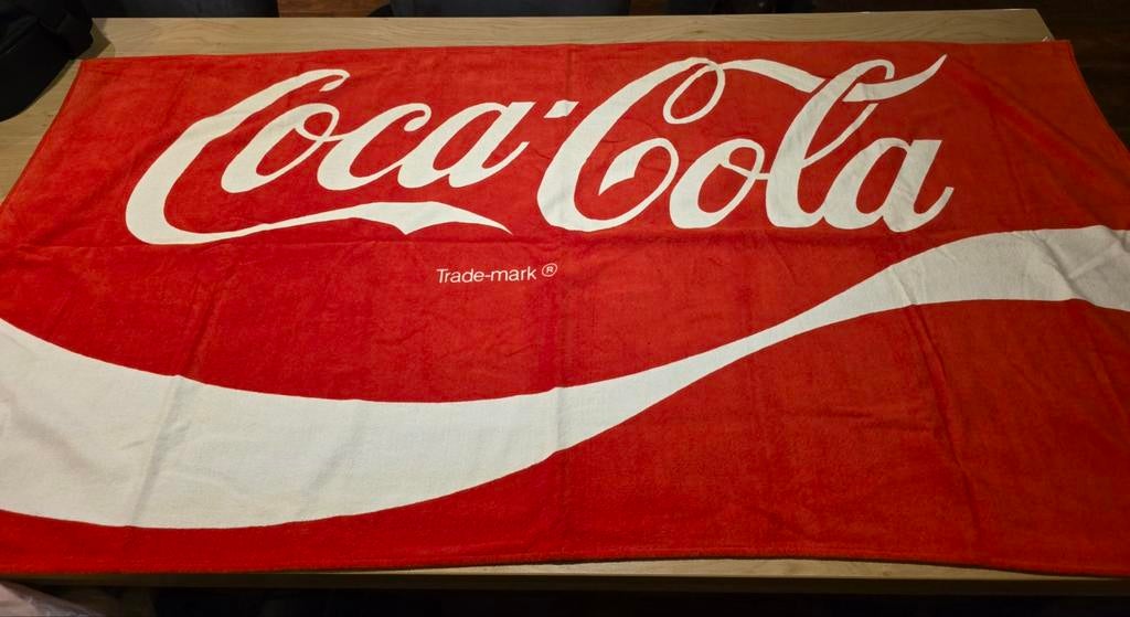 Vintage Coca-Cola Handdoek Rood Wit - 157 x 80 cm, Ophalen of Verzenden, Gebruikt, Rood, Handdoek