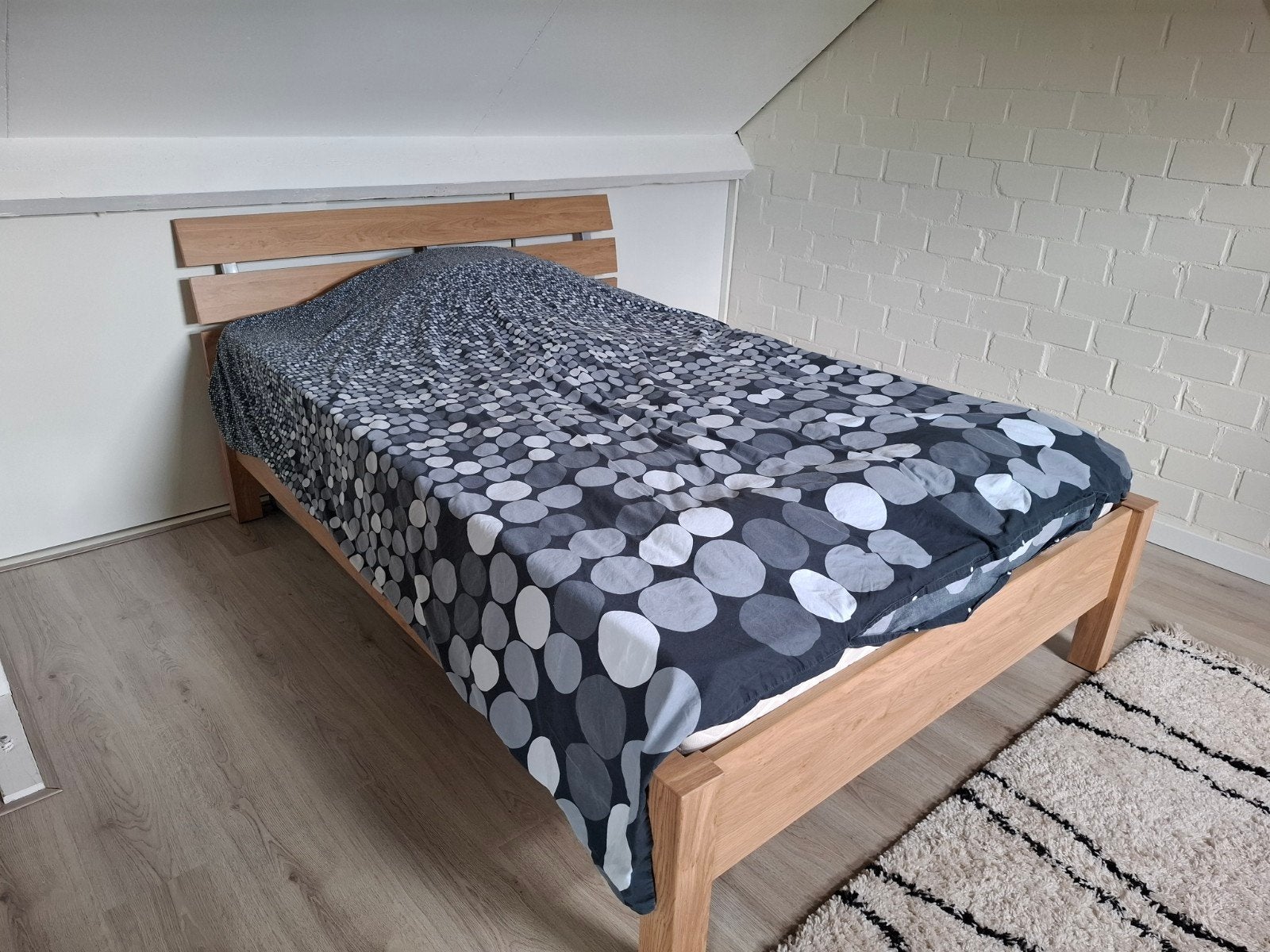 2-persoonsbed voor studentenkamer, Huis en Inrichting, Slaapkamer | Bedden, Ophalen, Gebruikt, Bruin, Tweepersoons