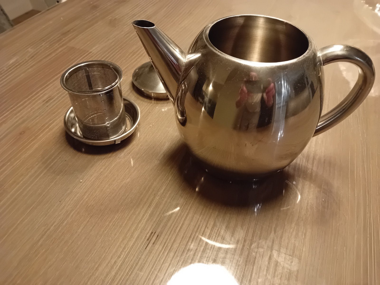 Leopold Vienna Dubbelwandige Theepot 1.2L RVS, Theepot/fluitketel, Zilver, Ophalen of Verzenden, Zo goed als nieuw