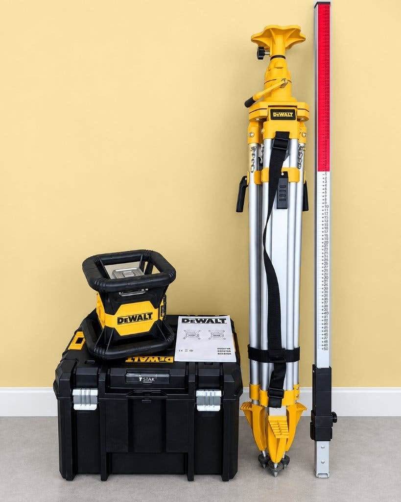 DeWalt DCE079G rotatielaser groene laser + statief + meetlat, Ophalen, Zo goed als nieuw
