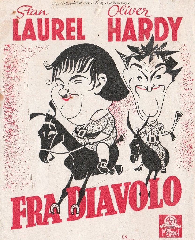 Fra Diavolo Film programma 1933 Laurel & Hardy, Ophalen of Verzenden, Gebruikt, Film, Overige typen