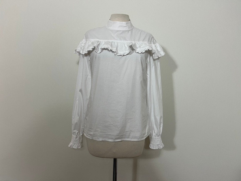 Custommade Daria Blouse Strassknoppen rug mt 36 Nieuwstaat, Kleding | Dames, Wit, Nieuw, Custommade, Maat 36 (S)