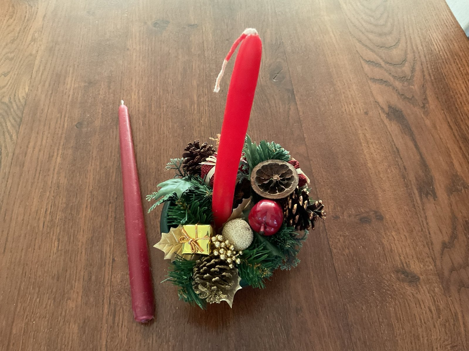 Keramiek Bakje met Kaarsen en Kerstdecoratie, Ophalen of Verzenden, Zo goed als nieuw