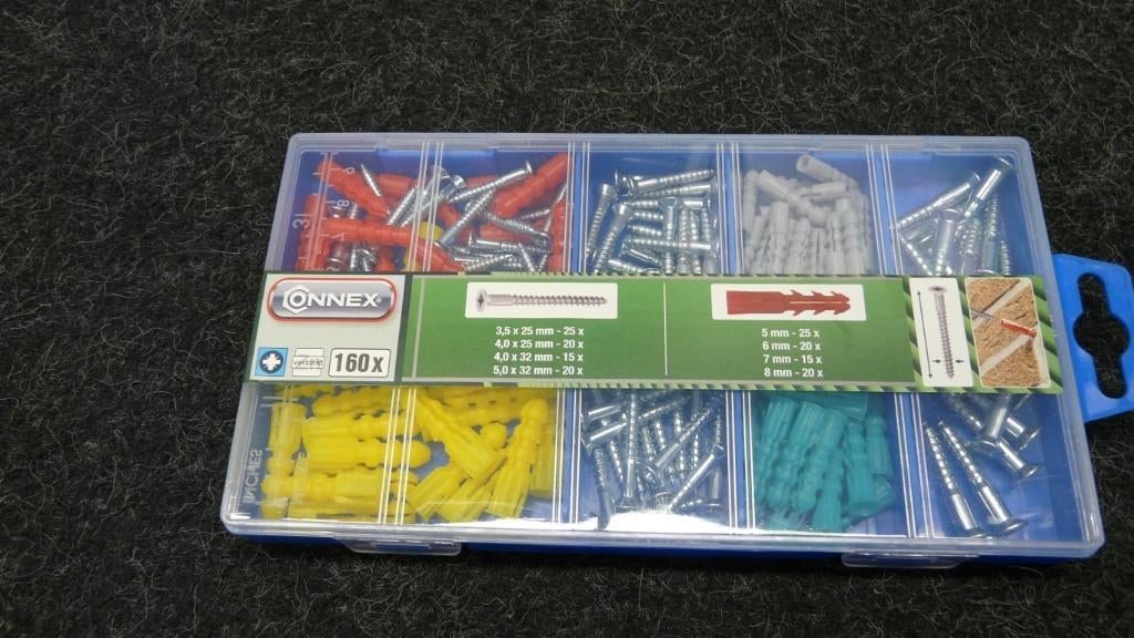 Connex assortimentsdoos houtschroeven + pluggen, Ophalen, Nieuw