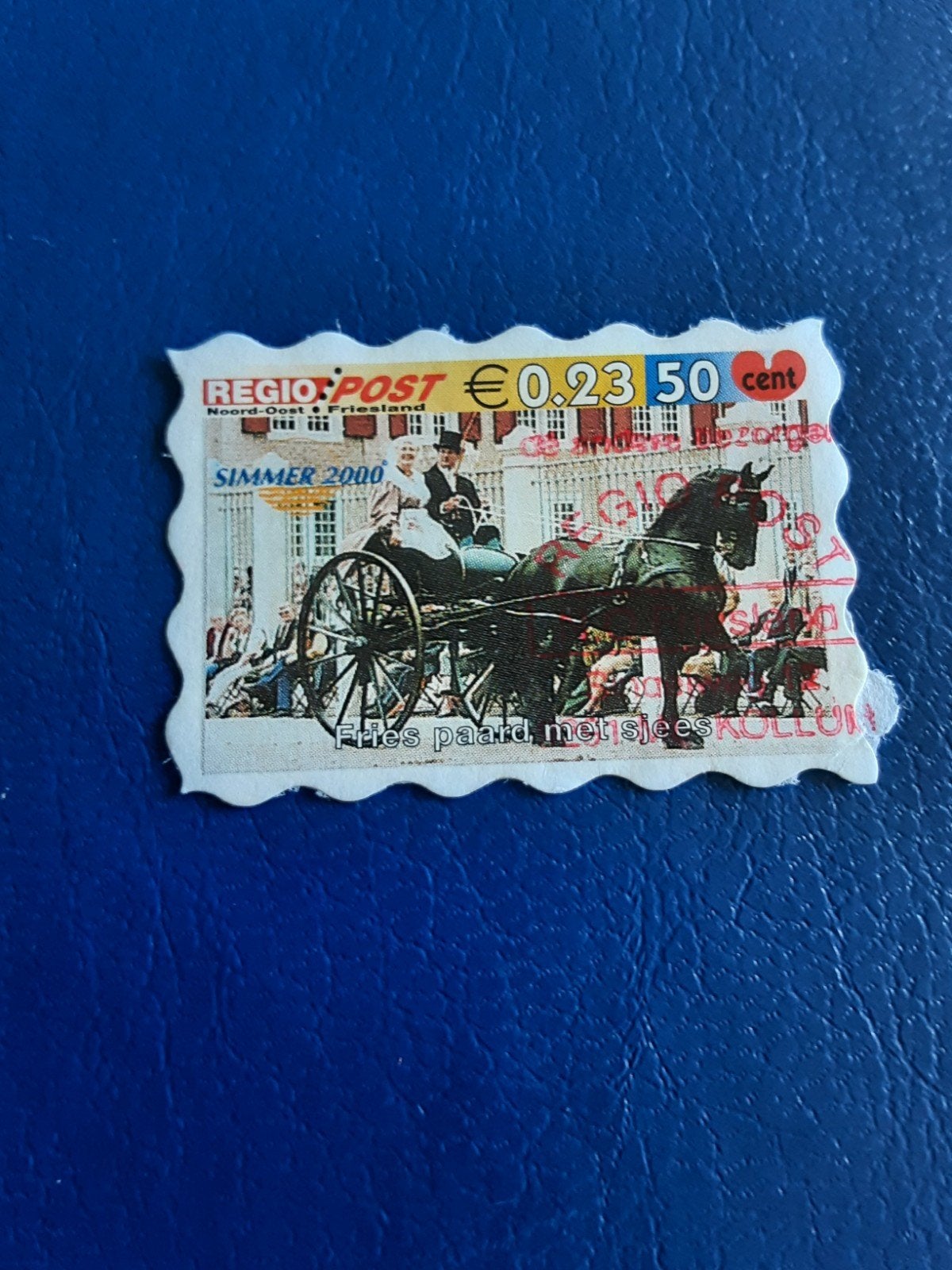 Regiopost. Fries paard met sjees.Opdruk Simmer 2000 ( gest), Ophalen of Verzenden