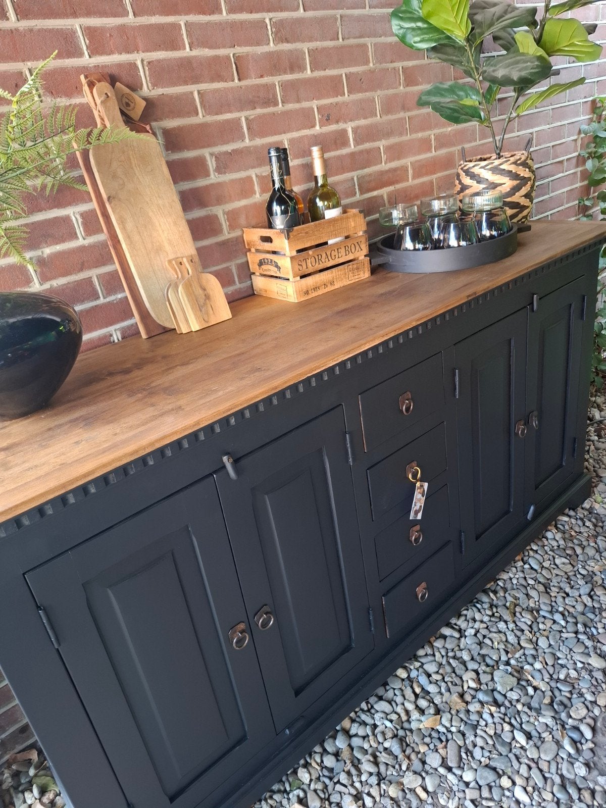 Stevig mat zwart dressoir, Ophalen of Verzenden, Zo goed als nieuw