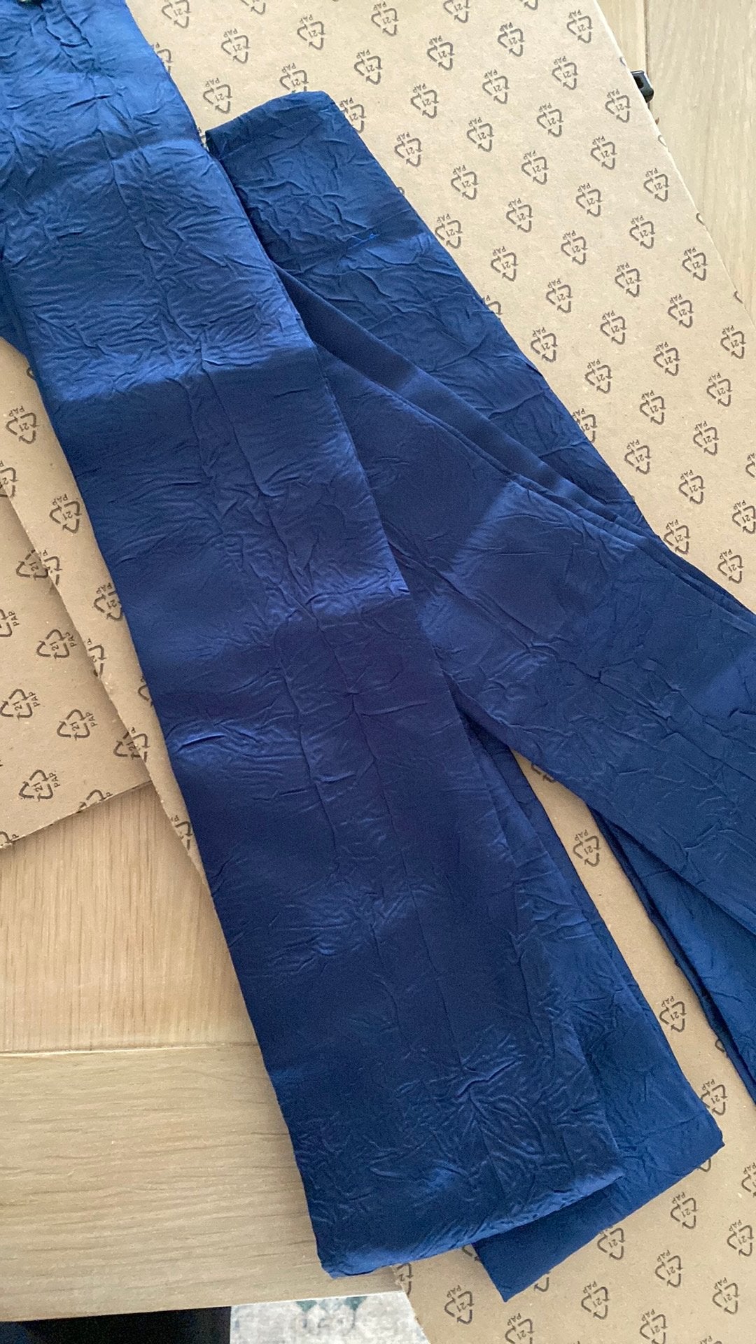 Overgordijnen krinkel blauw, Ophalen, Zo goed als nieuw, Overige maten, Blauw