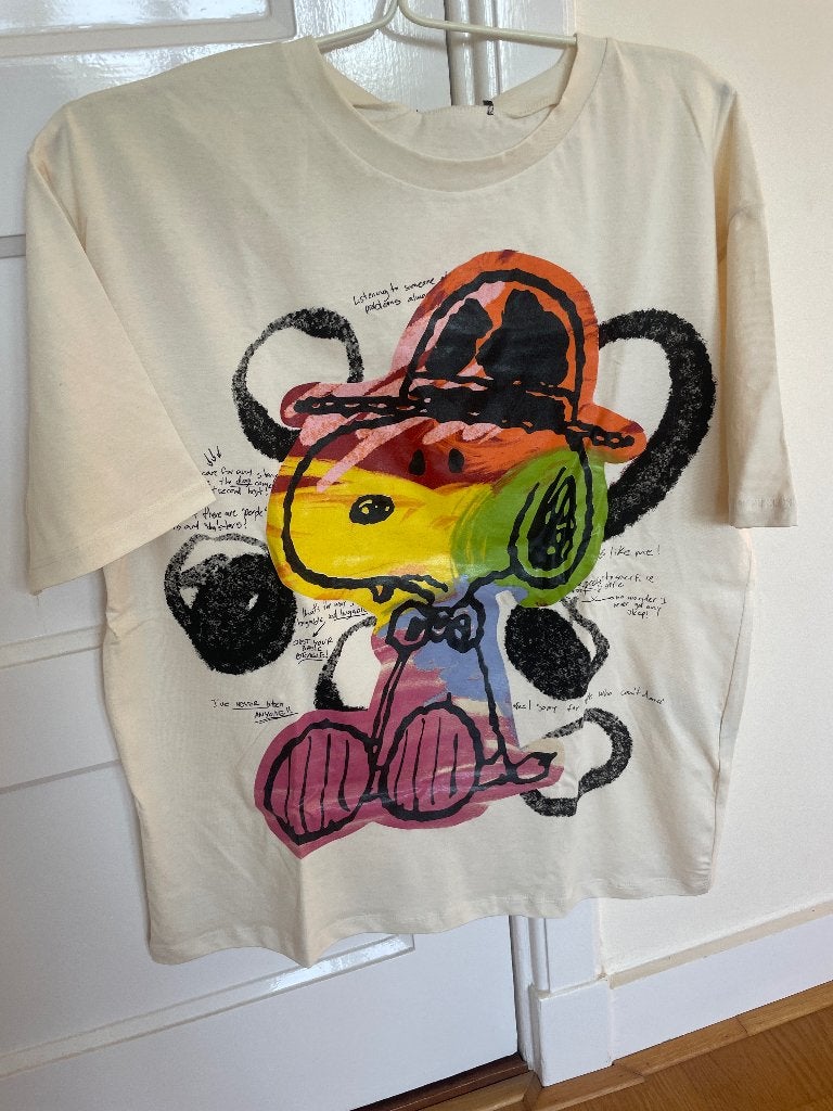 Peanuts - Snoopy T-shirt, Maat 38/40 (M), Beige, Nieuw, Ophalen of Verzenden