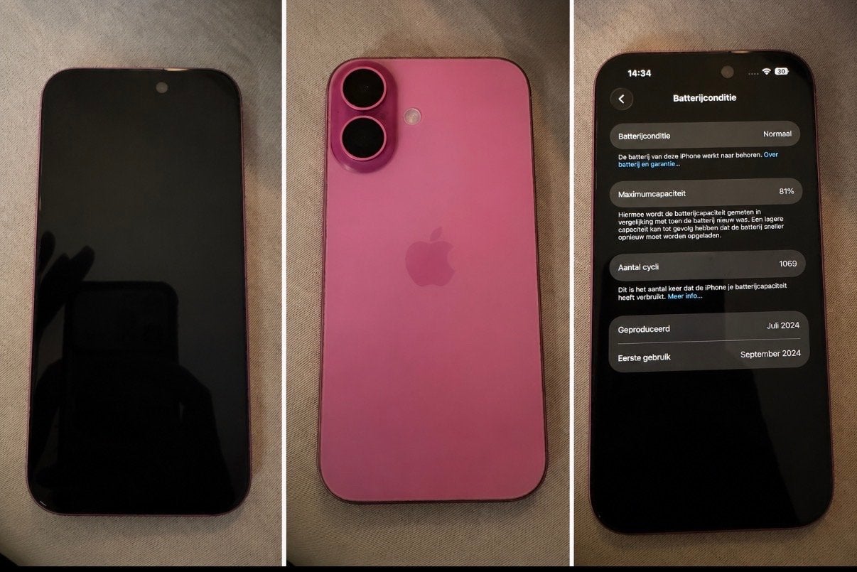 Zo goed als nieuwe iPhone 16 - 128GB - 81% batterij, Telecommunicatie, Mobiele telefoons | Apple iPhone, Ophalen, Zo goed als nieuw