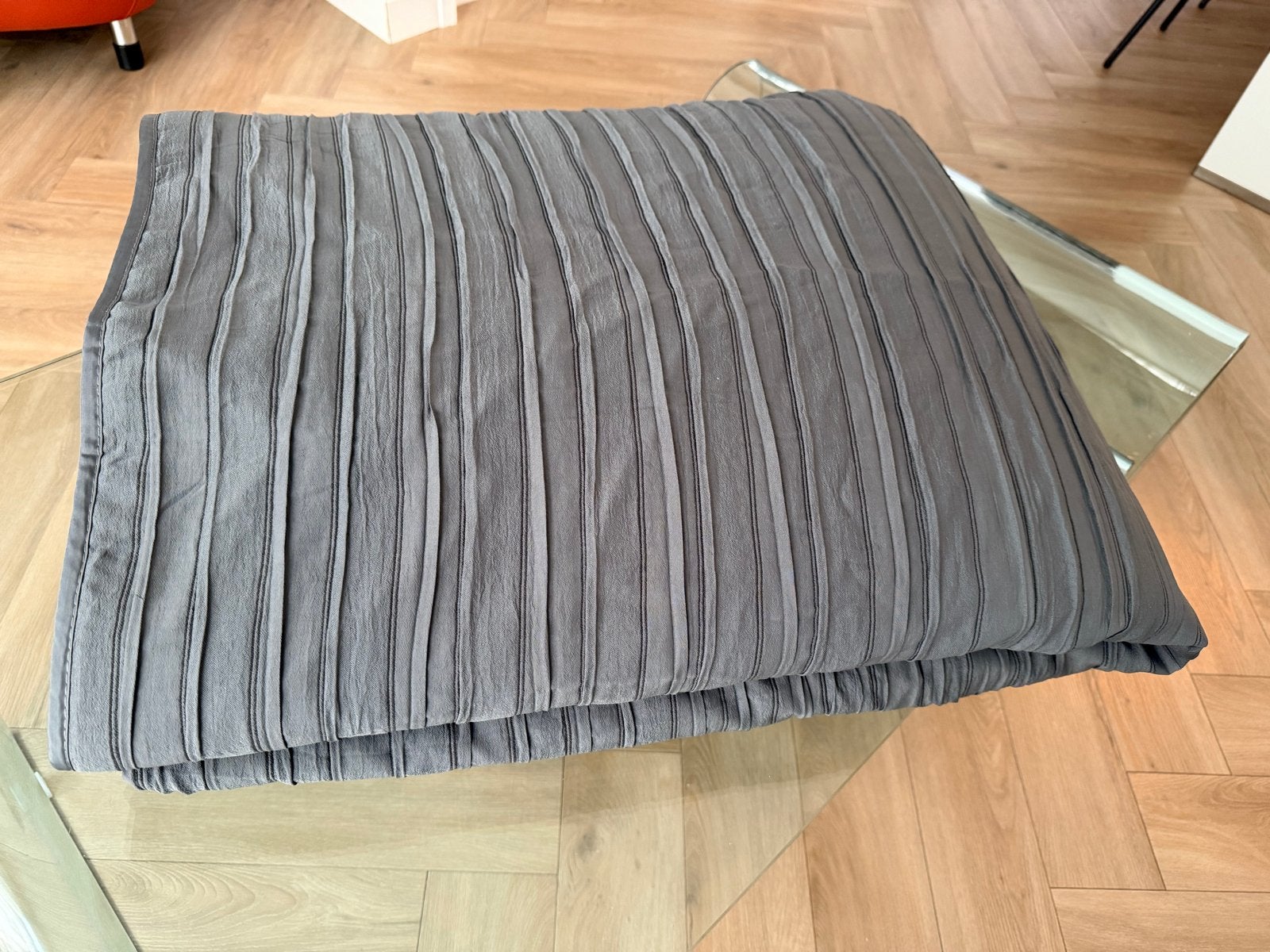 Luxe Grijze Sprei 260x240 cm - Groot Formaat, Ophalen, Lits-jumeaux, Nieuw, Grijs