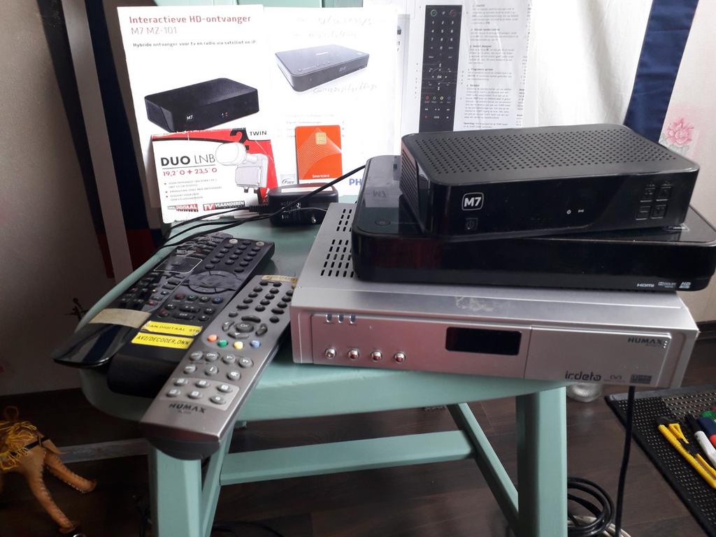 M7 MZ-101 HD-ontvanger en Humax iR-FOX C decoder, Audio, Tv en Foto, Ophalen of Verzenden, Gebruikt, Decoder