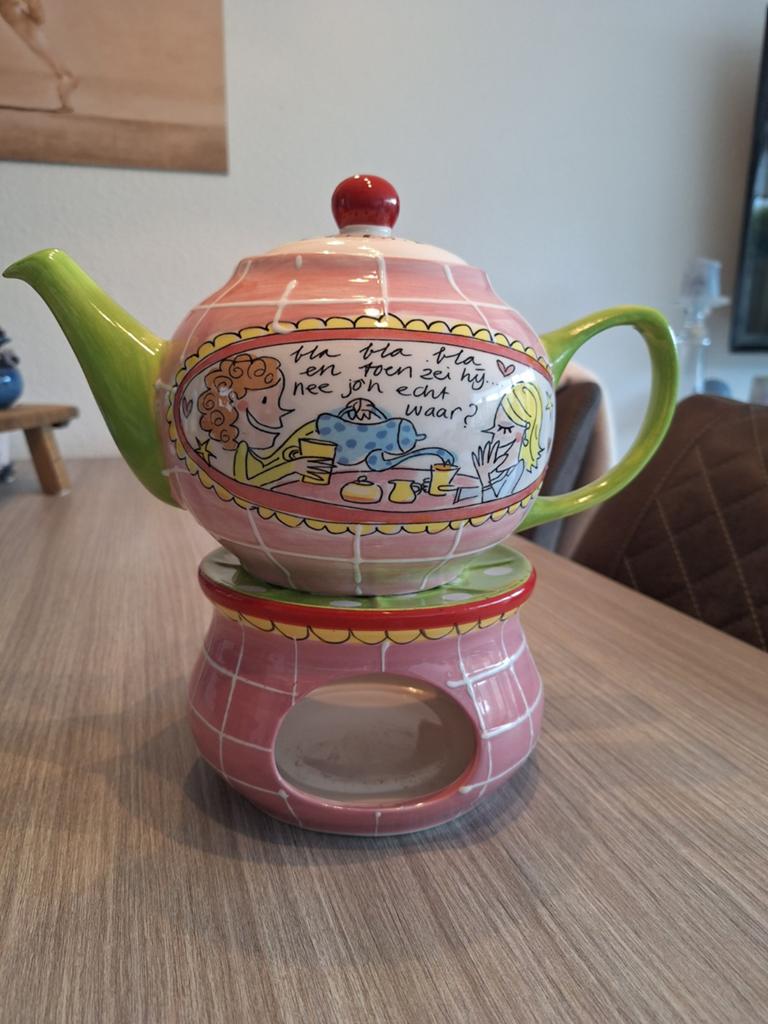 Blond Amsterdam theepot met theelichthouder, Ophalen, Blond Amsterdam, Overige typen, Zo goed als nieuw