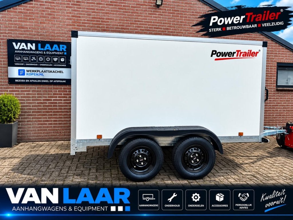 PowerTrailer gesloten aanhangwagen tandemasser laadklep