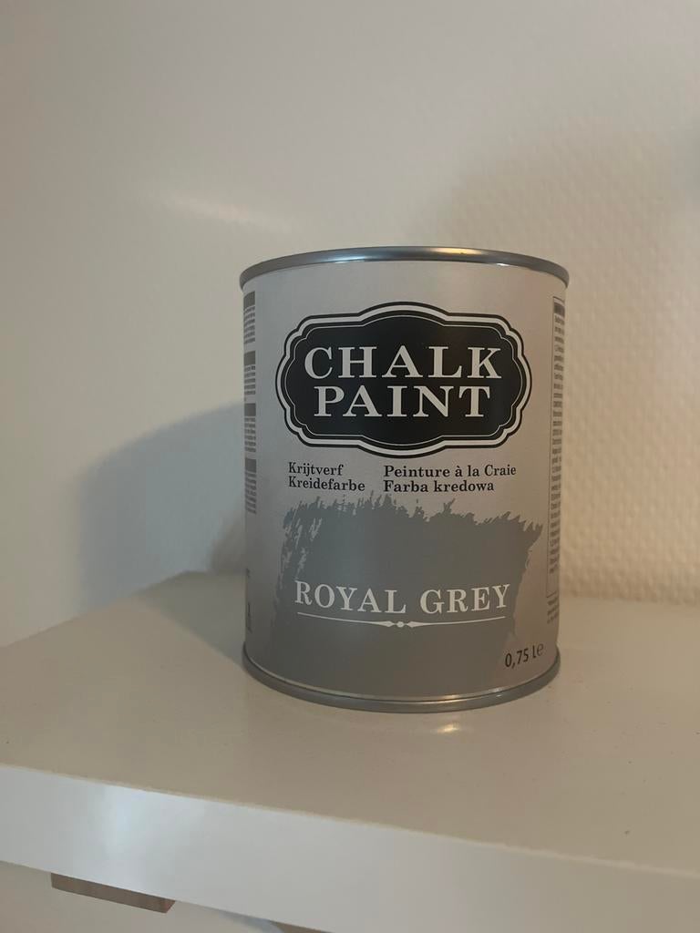 Chalk Paint Krijtverf Royal Grey 0,75L, Ophalen, Nieuw, Verf, Grijs