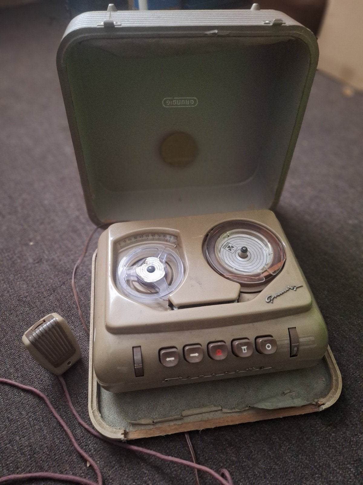 Vintage Grundig Stenorette Bandrecorder met Microfoon, Ophalen, Bandrecorder