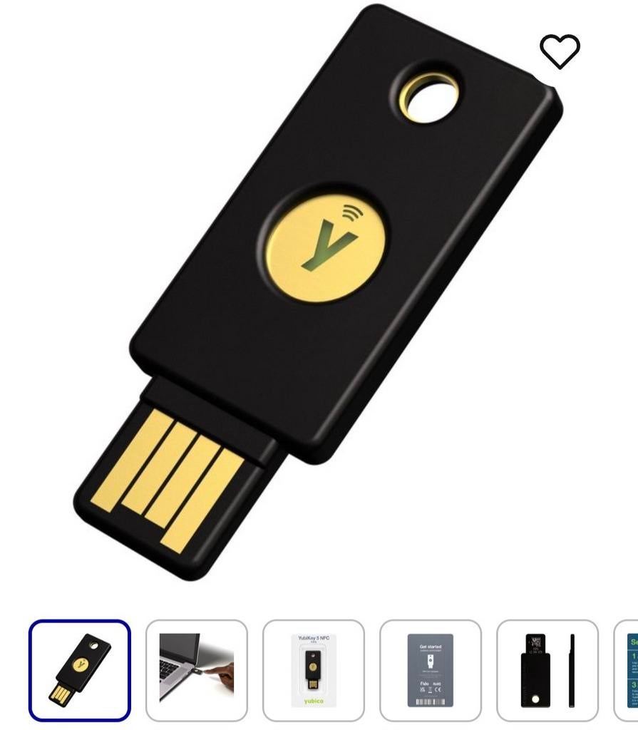 YubiKey 5 NFC - Beveiligingssleutel voor 2FA, Computers en Software, Overige Computers en Software, Zo goed als nieuw, Ophalen of Verzenden