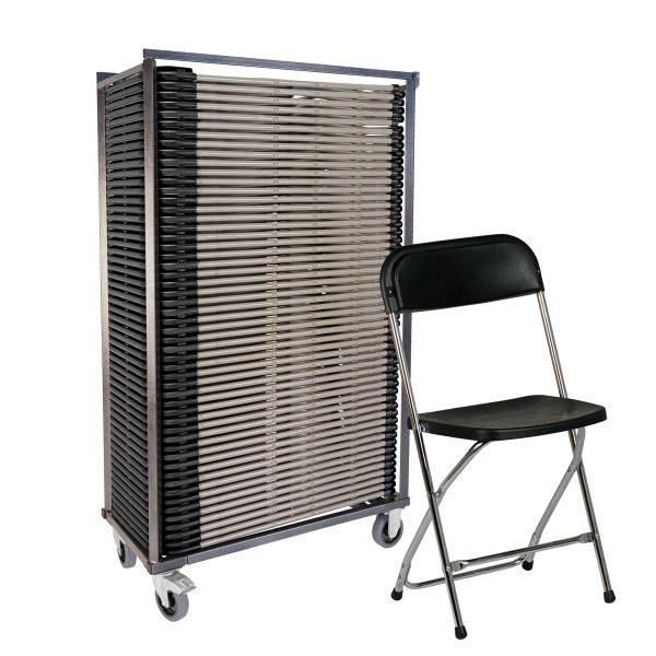 Horeca Party Klapstoelen 50x Incl. Kar Direct Beschikbaar, Huis en Inrichting, Stoelen, Ophalen, Gebruikt, Grijs, Vijf, Zes of meer stoelen
