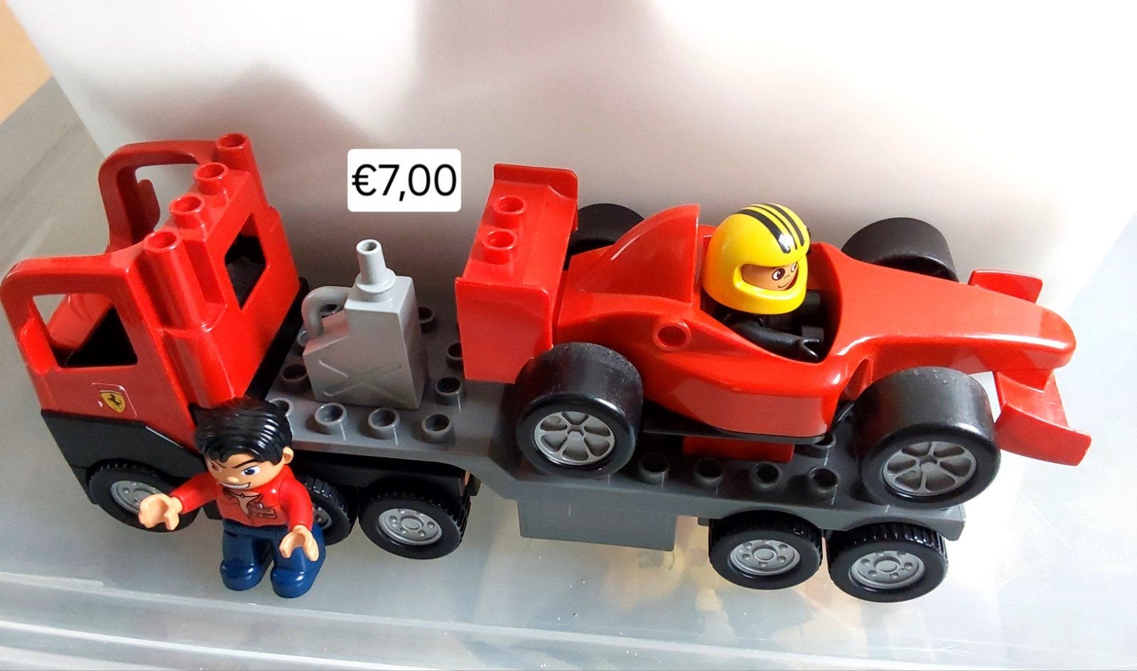 LEGO Duplo Ferrari racewagen met vrachtwagen, Ophalen of Verzenden, Gebruikt