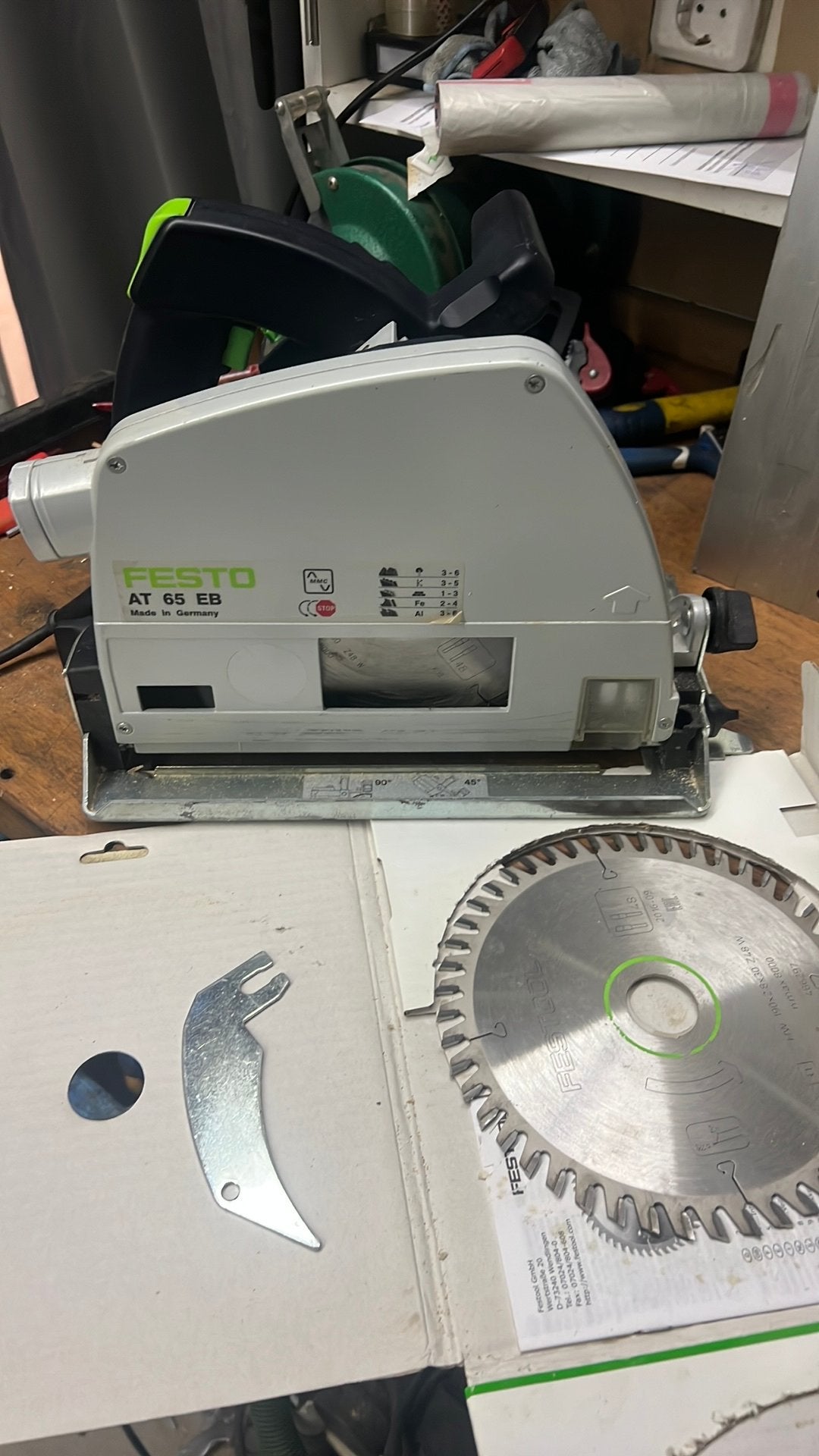 Festo /festool at 65 eb plus invalzaag inc geleider 140, Ophalen of Verzenden