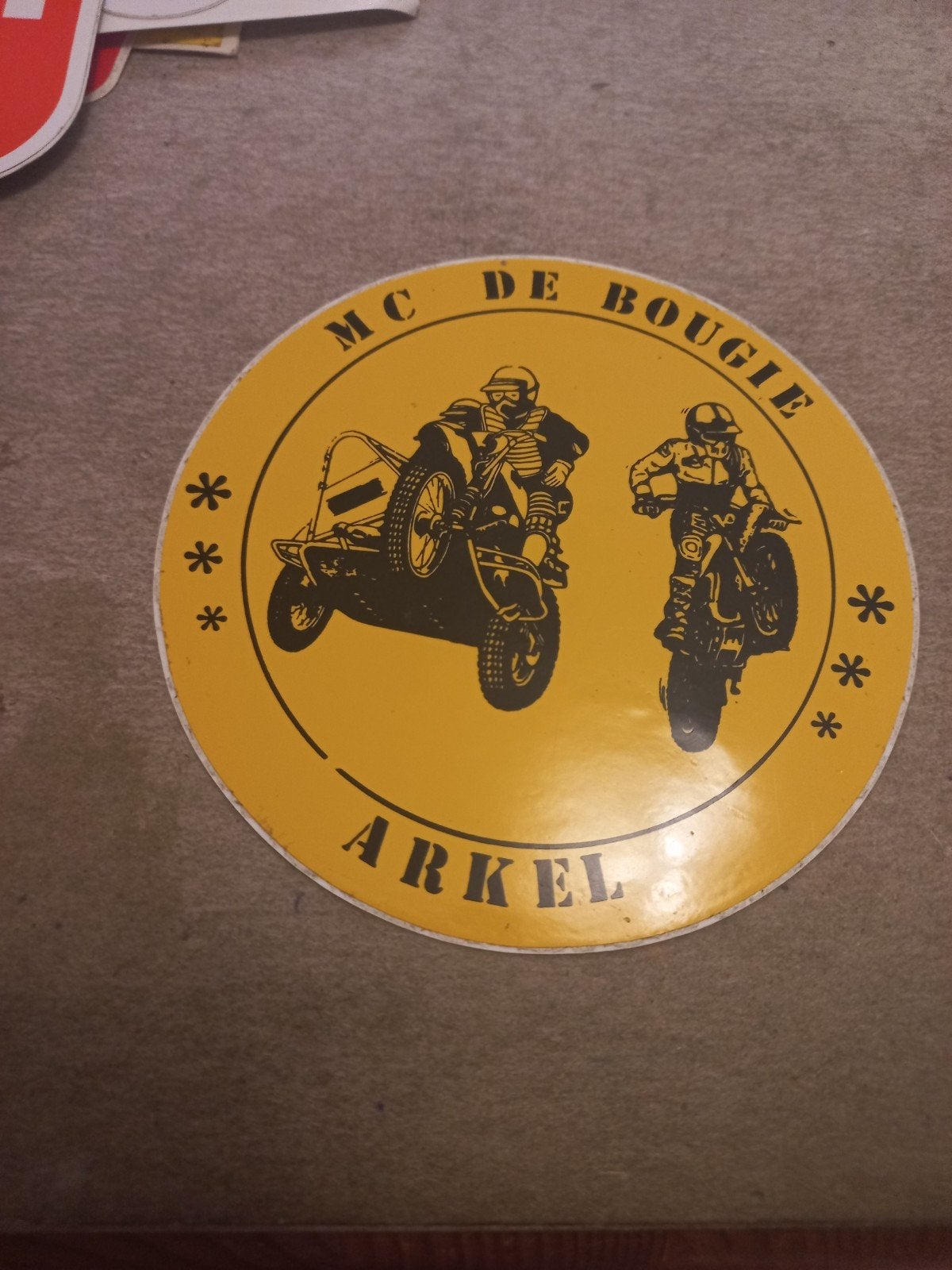 Vintage MC De Bougie Arkel Sticker - Motorclub, Verzamelen, Ophalen of Verzenden