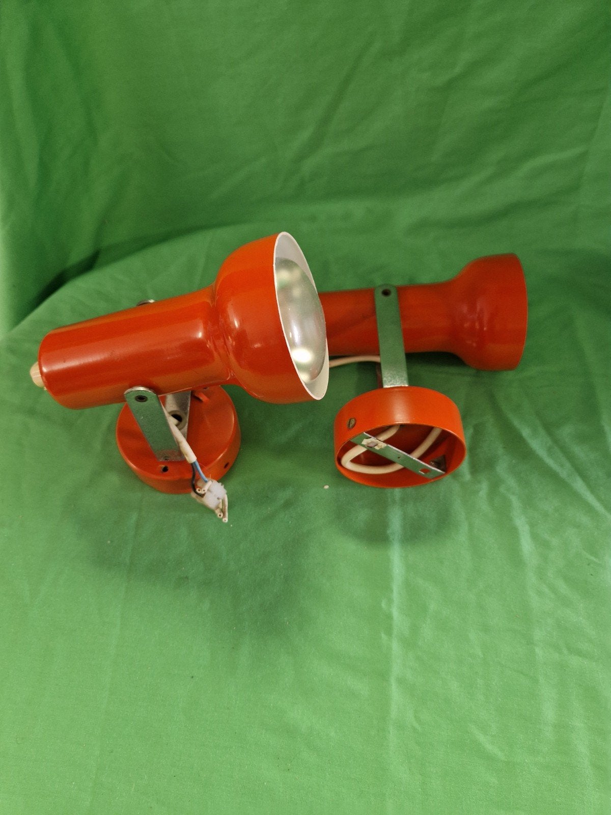 Vintage Oranje Wandlampen Set - Jaren '70 Stijl, Ophalen of Verzenden